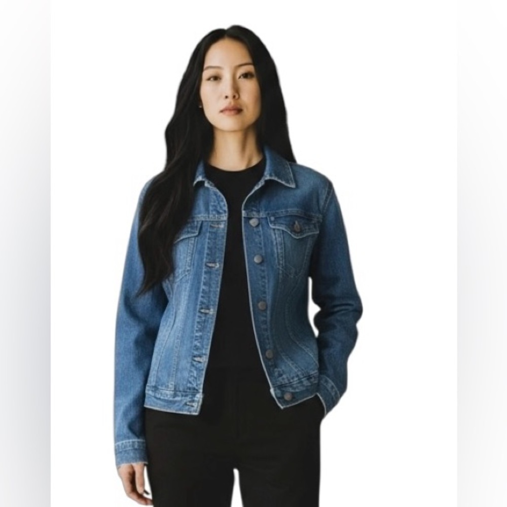 Joes Jeans Ashley Fit Jean Jacket XS (4) In Shannon Raw Edge Trucker Denim